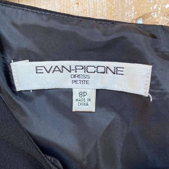 Size 8P, Black Evan Picone, sleeveless dress with beading. - Picture 3 of 5